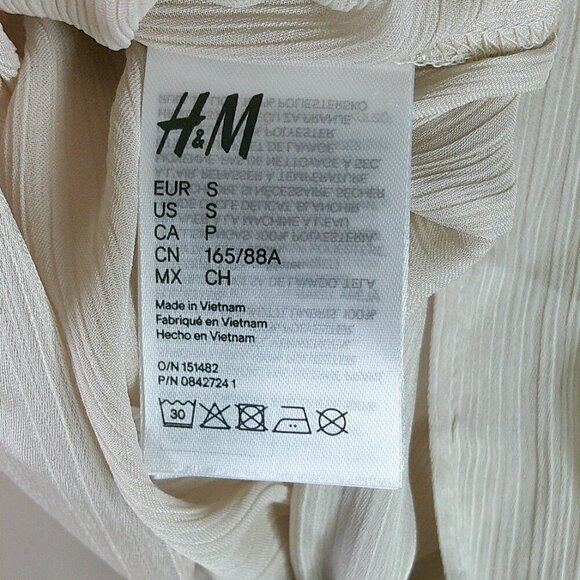 H&M - Champaigne Long Sleeve Tie Back Blouse - Size Small - Picture 7 of 9
